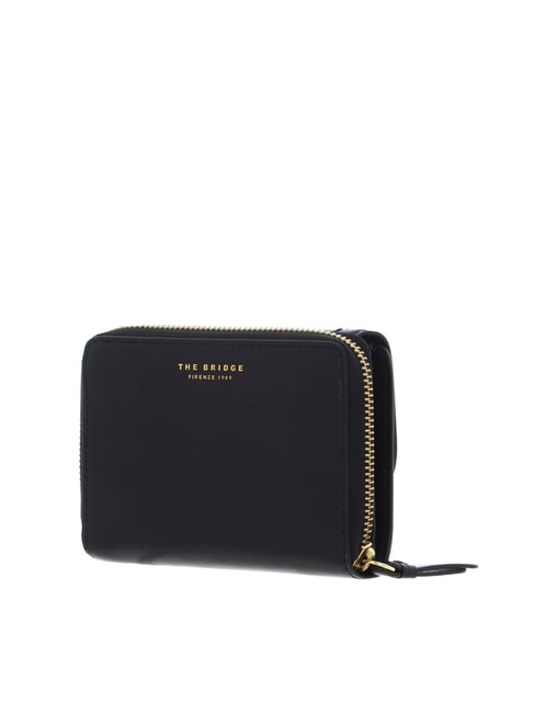 FEDERICA Small leather wallet Black Gold - Women’s Wallets