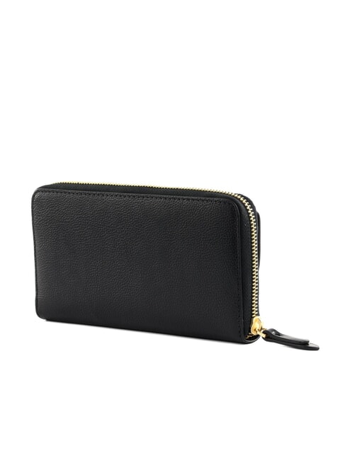ELISABETTA Large leather wallet with pocket Black Gold - Women’s Wallets