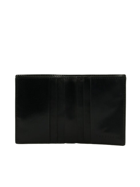 FILIPPO Vertical leather card holder black / dark matte ruthenium - Men’s Wallets