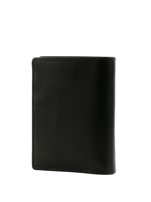 FILIPPO Vertical leather card holder black / dark matte ruthenium - Men’s Wallets