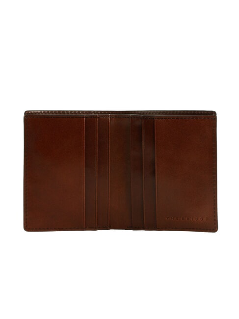 FILIPPO Vertical leather card holder Brown / Ruthenium - Men&rsquo;s Wallets