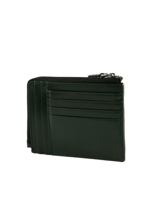 FILIPPO Leather card holder with zip malachite/rut. dark - Men&rsquo;s Wallets