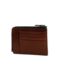 THE BRIDGE FILIPPO Leather card holder with zip Brown / Ruthenium - Men&rsquo;s Wallets - 2