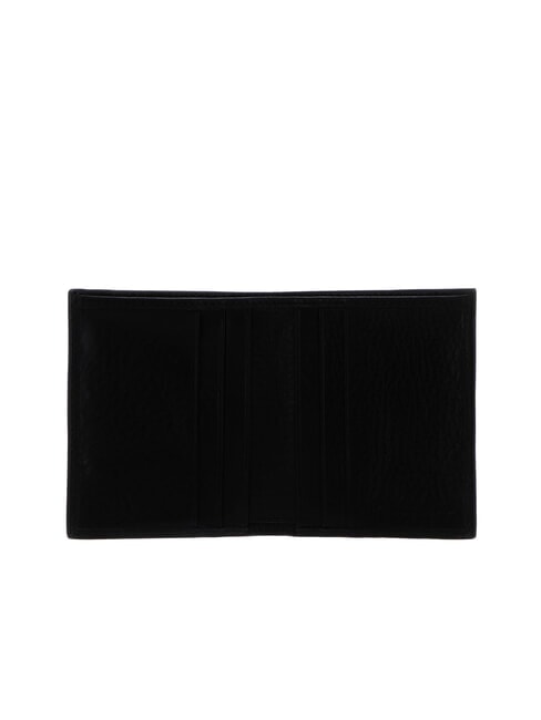 ETTORE Vertical leather card holder black / dark matte ruthenium - Men’s Wallets
