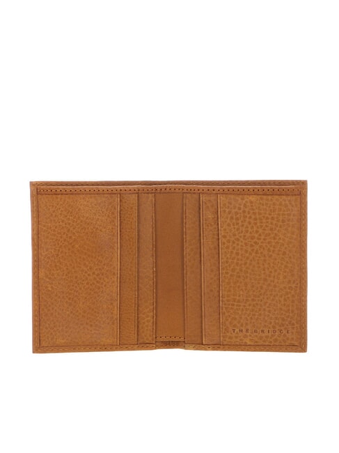 ETTORE Vertical leather card holder curry abb dark ruthenium - Men’s Wallets