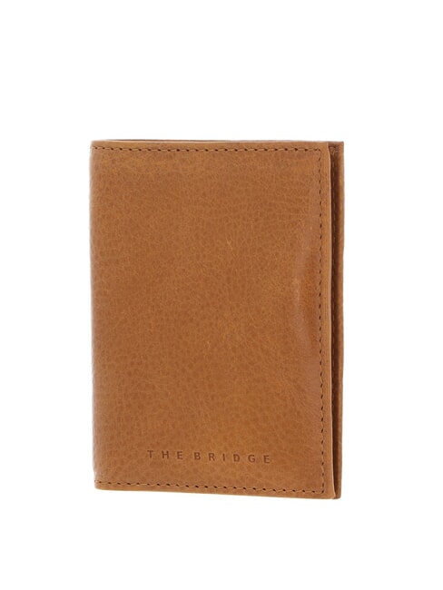 ETTORE Vertical leather card holder curry abb dark ruthenium - Men’s Wallets