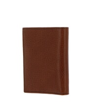 THE BRIDGE ETTORE Vertical leather card holder Brown / Ruthenium - Men&rsquo;s Wallets - 4