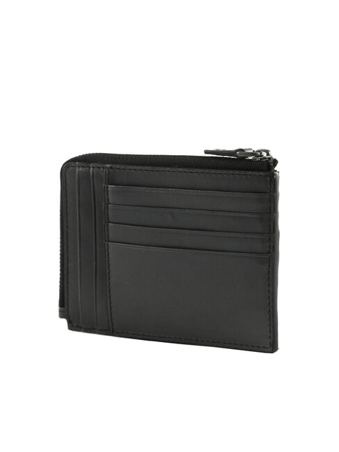 FILIPPO Leather card holder with zip dark ruthenium abb. grey - Men&rsquo;s Wallets