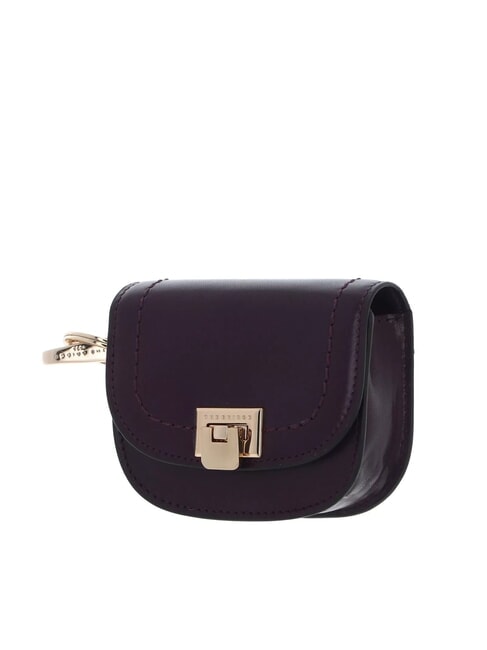 FEDERICA Leather coin purse with key ring grape abb. gold - Women’s Wallets