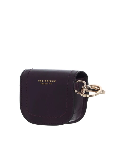 FEDERICA Leather coin purse with key ring grape abb. gold - Women’s Wallets