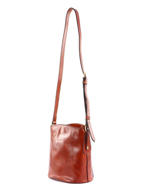 CECILIA Leather bucket shoulder bag BROWN - Women’s Bags