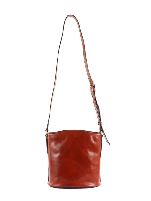 CECILIA Leather bucket shoulder bag BROWN - Women’s Bags