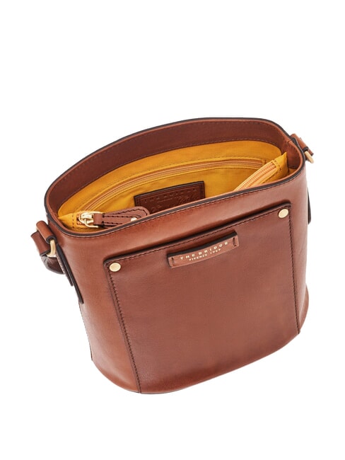 CECILIA Leather bucket shoulder bag BROWN - Women’s Bags