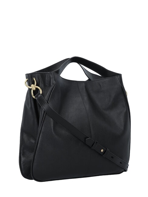 ELISABETTA Leather bag with shoulder strap Black Gold - Women&rsquo;s Bags