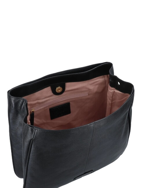 ELISABETTA Leather bag with shoulder strap Black Gold - Women&rsquo;s Bags