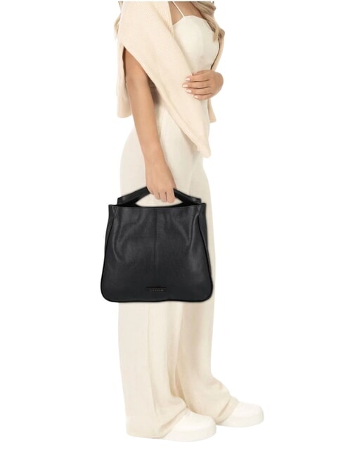 ELISABETTA Leather bag with shoulder strap Black Gold - Women&rsquo;s Bags