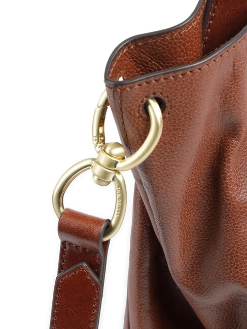 ELISABETTA Leather bag with shoulder strap BROWN - Women’s Bags
