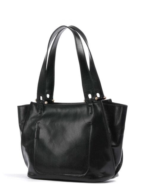 FEBE Leather shopping bag Black Gold - Women’s Bags