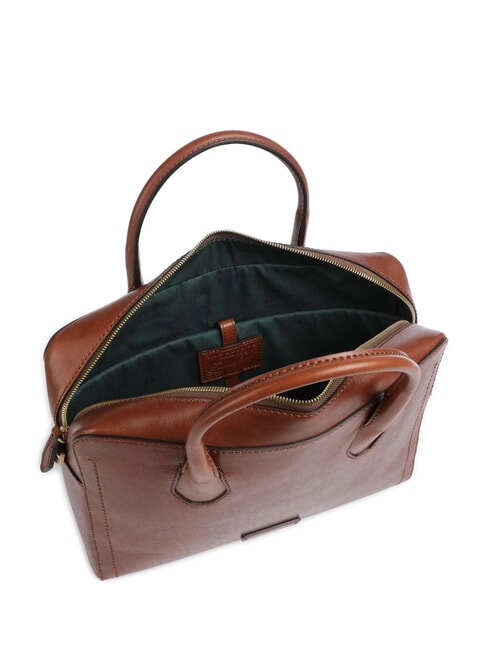 FIONA Leather briefcase for 14" laptop BROWN - Work Briefcases