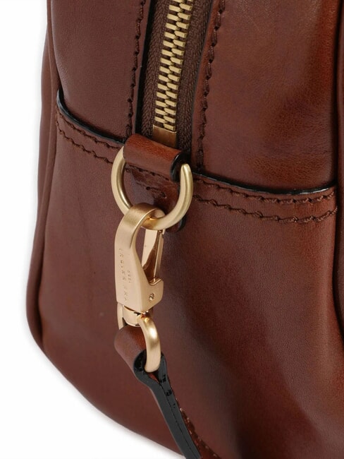 FLORA Leather satchel bag with pockets BROWN - Women’s Bags