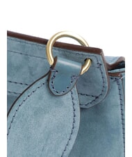 THE BRIDGE ERICA Leather shoulder bag with fringes sky with gold - Women’s Bags - 3