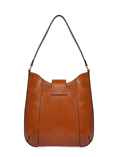 ERICA Leather satchel bag Cognac / Gold - Women’s Bags