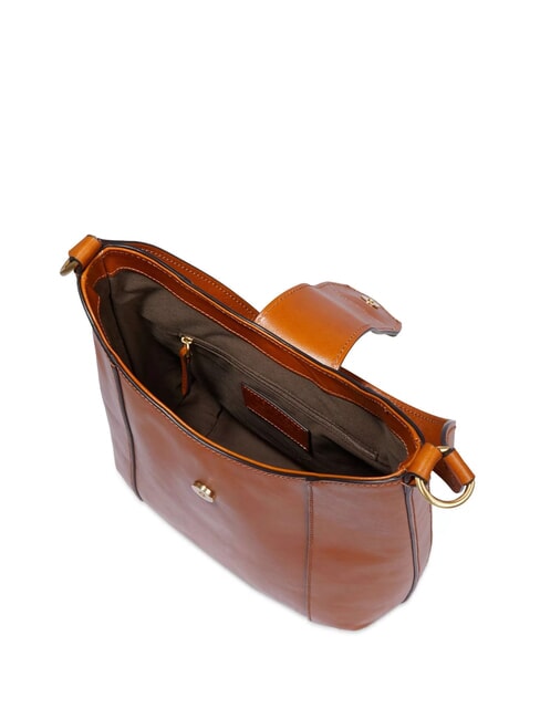 ERICA Leather satchel bag Cognac / Gold - Women’s Bags