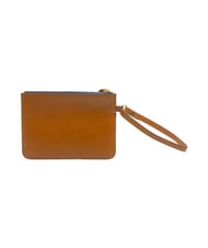 THE BRIDGE CHIARA Leather clutch bag Cognac / Gold - Women&rsquo;s Bags - 4