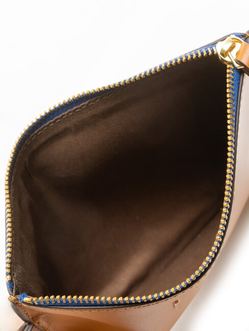 CHIARA Leather clutch bag Cognac / Gold - Women&rsquo;s Bags