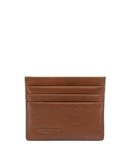 THE BRIDGE CESARE Flat leather card holder Brown / Palladium - Men’s Wallets - 2