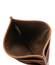 THE BRIDGE CESARE Flat leather card holder Brown / Palladium - Men’s Wallets - 3