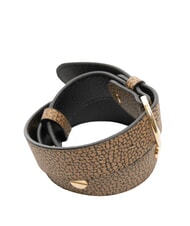 BORBONESE GRAFFITI Belt with studs natural op / black - Belts - 3