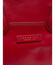 THE BRIDGE ELETTRA Leather shopping bag berry abb. gold - Women’s Bags - 3