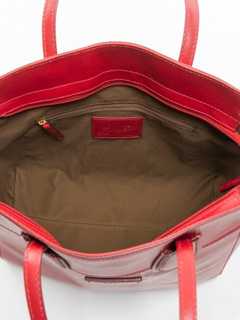 ELETTRA Leather shopping bag berry abb. gold - Women’s Bags