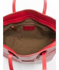 THE BRIDGE ELETTRA Leather shopping bag berry abb. gold - Women’s Bags - 5