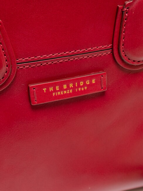 ELETTRA Leather handbag with shoulder strap berry abb. gold - Women’s Bags