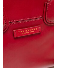 THE BRIDGE ELETTRA Leather handbag with shoulder strap berry abb. gold - Women’s Bags - 3