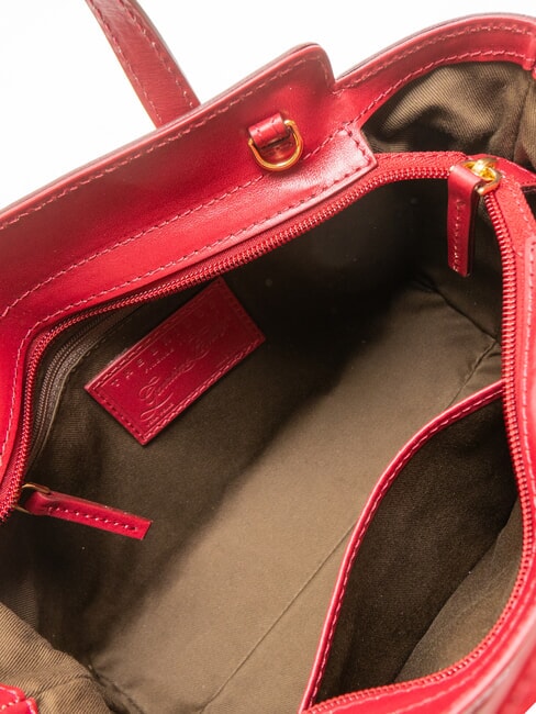 ELETTRA Leather handbag with shoulder strap berry abb. gold - Women’s Bags