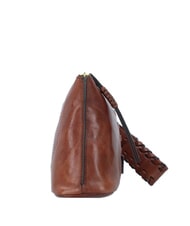 THE BRIDGE FEBE Leather beauty with braids BROWN - Beauty Case - 3