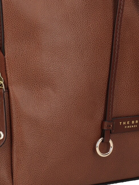 CARLOTTA Leather hobo bag with pockets BROWN - Women’s Bags