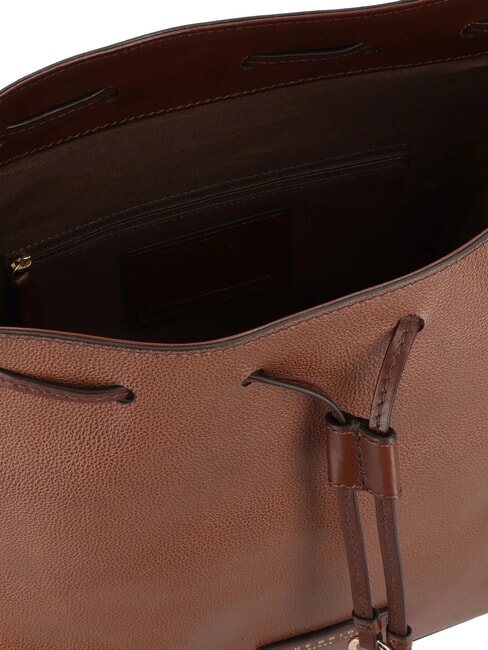 CARLOTTA Leather hobo bag with pockets BROWN - Women’s Bags