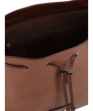 THE BRIDGE CARLOTTA Leather hobo bag with pockets BROWN - Women’s Bags - 5