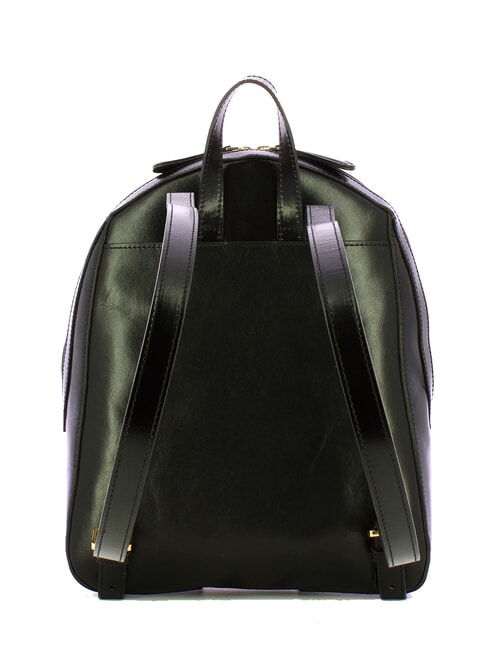 DIANA Smooth leather backpack with pocket Black Gold - Women’s Bags
