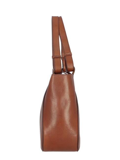 LUCIA Leather shopping bag BROWN - Women’s Bags
