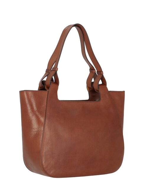 LUCIA Leather shopping bag BROWN - Women’s Bags
