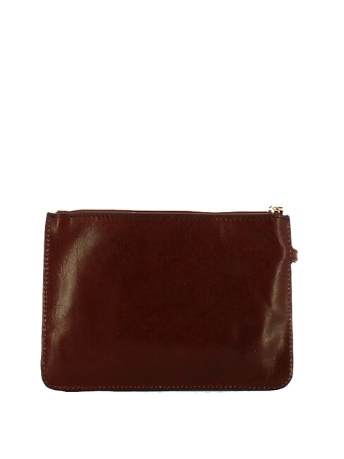 LEDA Leather clutch with cuff BROWN - Women’s Bags