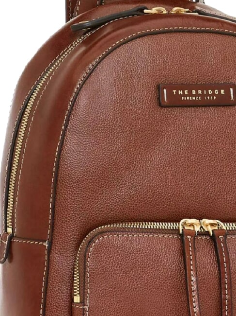 CARLOTTA Round leather backpack BROWN - Women’s Bags