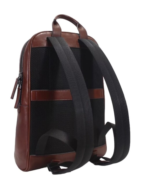 FILIPPO Leather backpack, 13" laptop holder Brown / Ruthenium - Laptop backpacks