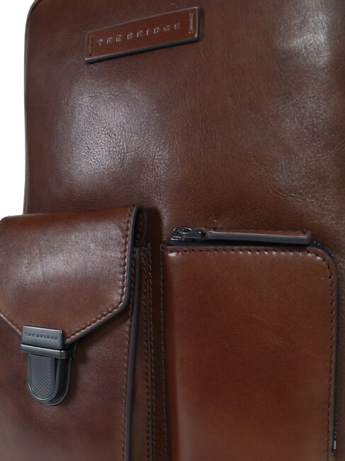 FILIPPO Leather backpack, 13" laptop holder Brown / Ruthenium - Laptop backpacks