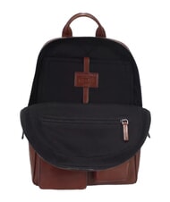 THE BRIDGE FILIPPO Leather backpack, 13" laptop holder Brown / Ruthenium - Laptop backpacks - 5